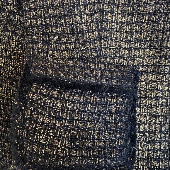 Michael Kors open front tweed brushed gold blazer - Picture 6 of 8